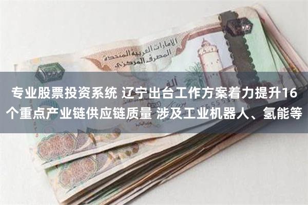 专业股票投资系统 辽宁出台工作方案着力提升16个重点产业链供应链质量 涉及工业机器人、氢能等