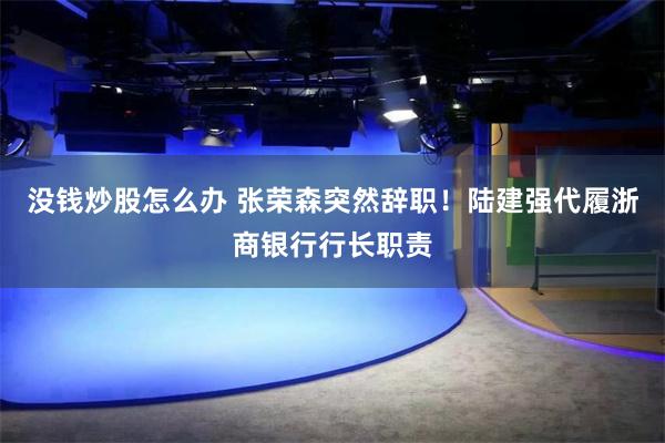 没钱炒股怎么办 张荣森突然辞职！陆建强代履浙商银行行长职责