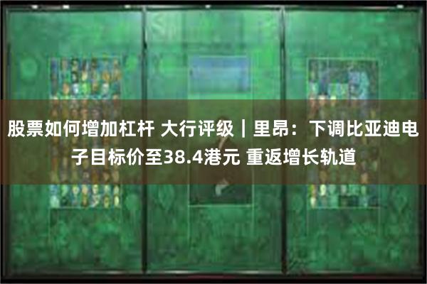 股票如何增加杠杆 大行评级｜里昂：下调比亚迪电子目标价至38.4港元 重返增长轨道